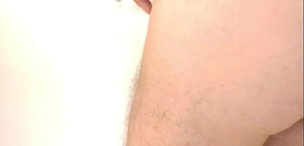  Shaved cock and ass got insertion and cum